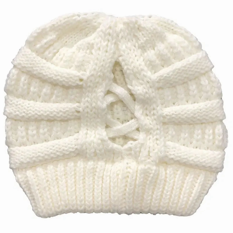 Bonnet Femme Hiver avec Ouverture pour Queue de Cheval - Pony