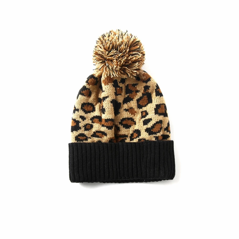Bonnet Femme Lopard avec Pompon - WildPom