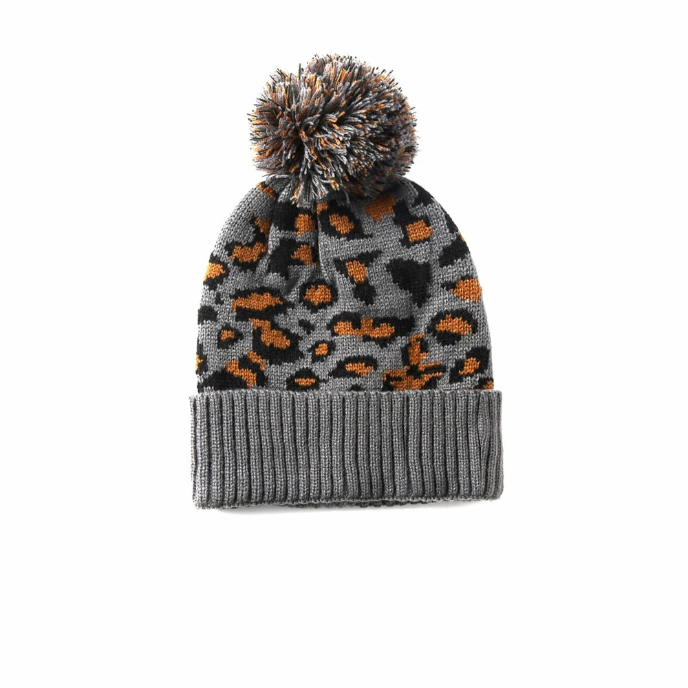 Bonnet Femme Lopard avec Pompon - WildPom