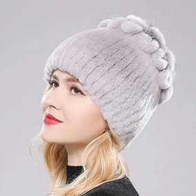 Bonnet Femme Luxe en Fausse Fourrure - Eolia winter-knitted-hat
