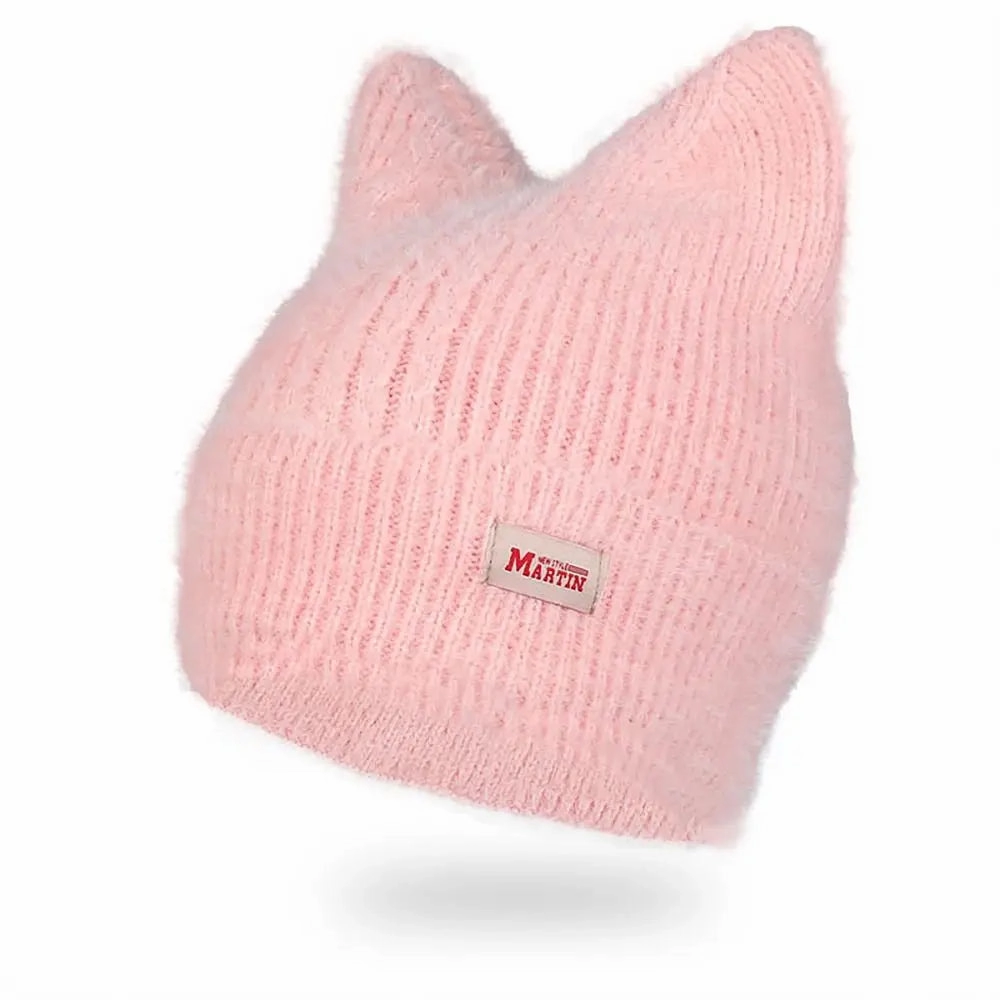 Bonnet Femme Tricot avec Oreilles de Chat C KittyFluff