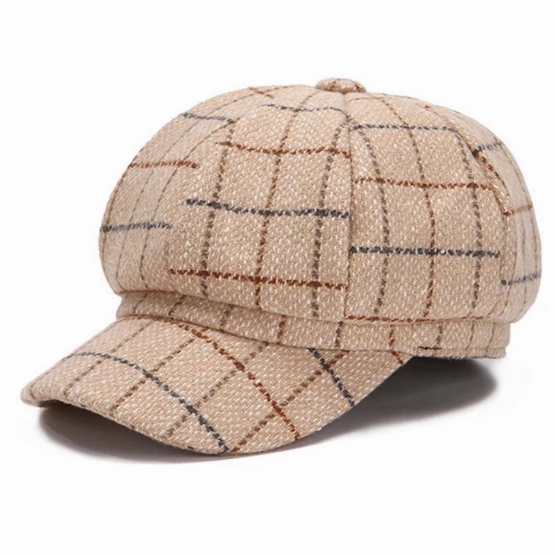 Bret Casquette Gavroche Femme  Carreaux - Gridin fashion-beret