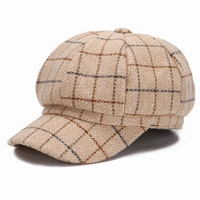 Bret Casquette Gavroche Femme  Carreaux - Gridin fashion-beret