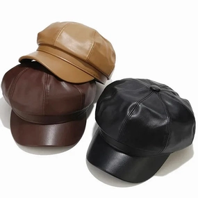 Bret Casquette Gavroche Femme CUIR fashion-beret