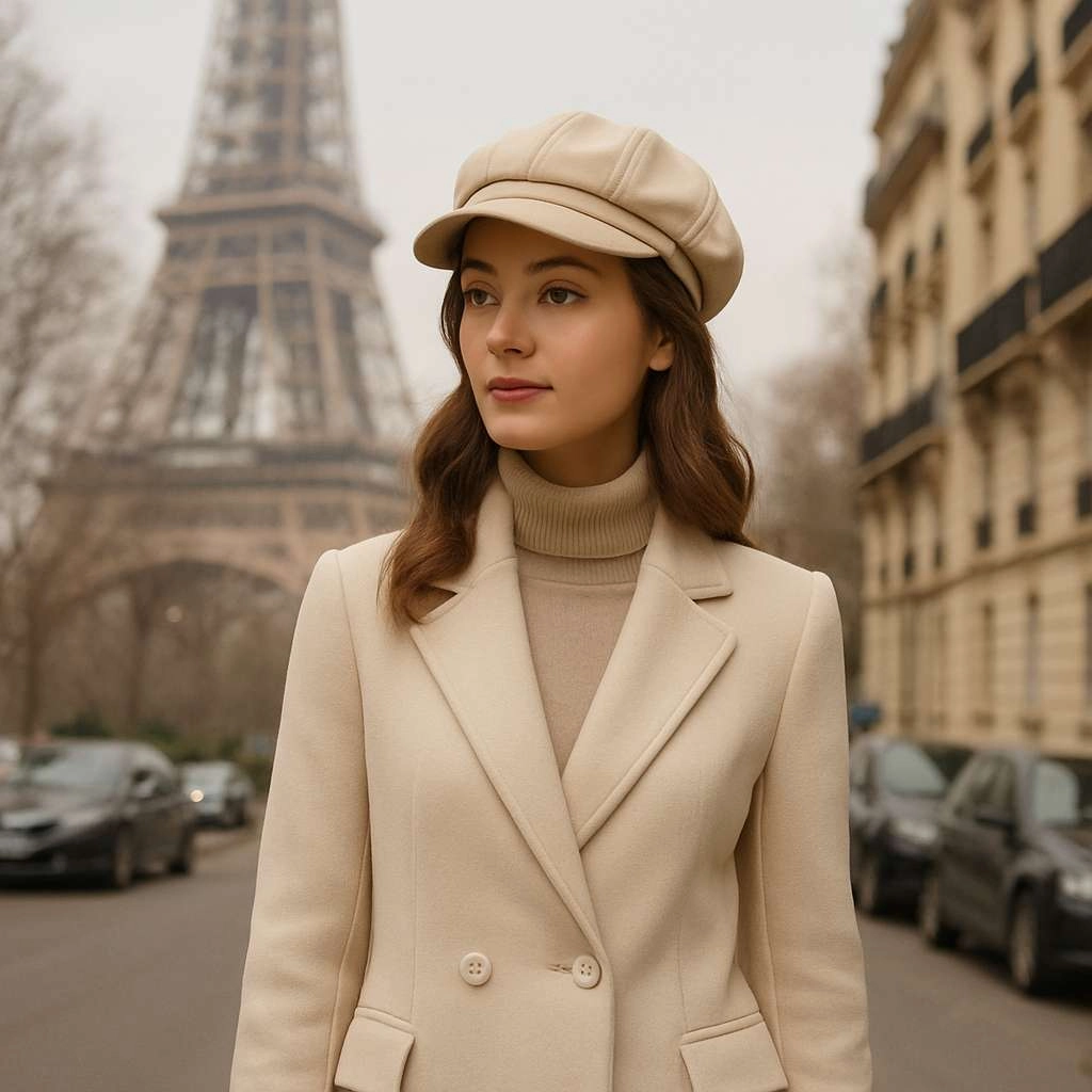 Bret Casquette Gavroche Femme CUIR