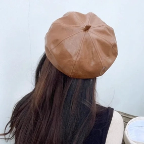 Bret Femme Cuir Classe fashion-beret
