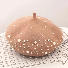 Bret Femme Hiver Perle fashion-beret