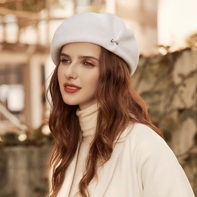 Bret Femme Raffin avec Broche C Charme Parisien fashion-beret
