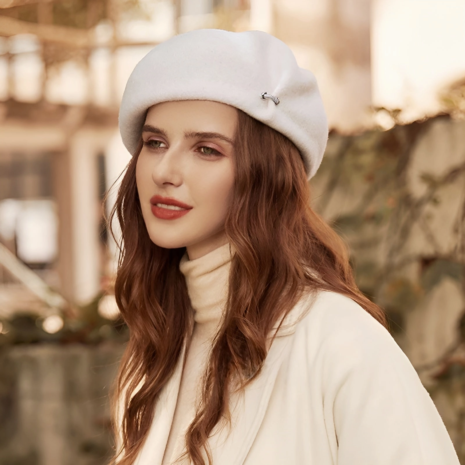 Bret Femme Raffin avec Broche C Charme Parisien fashion-beret