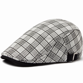 Bret Homme Rglable en Coton avec Motif Carreaux - Pixel fashion-beret