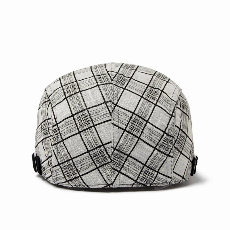 Bret Homme Rglable en Coton avec Motif Carreaux - Pixel