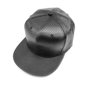 Carbon Fiber PU Leather Adjustable Snapback casual-dad-hat