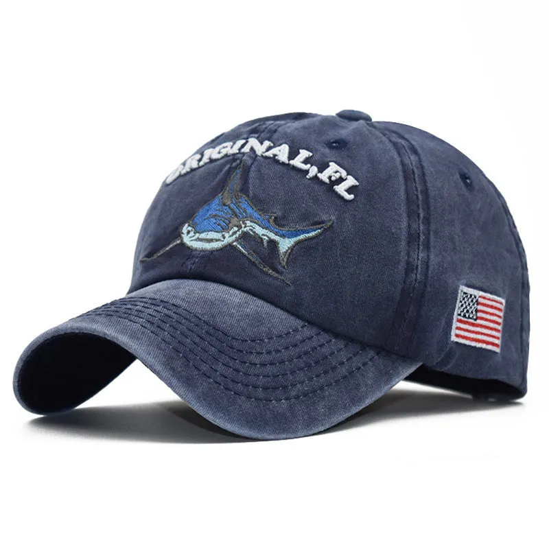 Cartoon Washed Shark Cap casual-baseball-cap