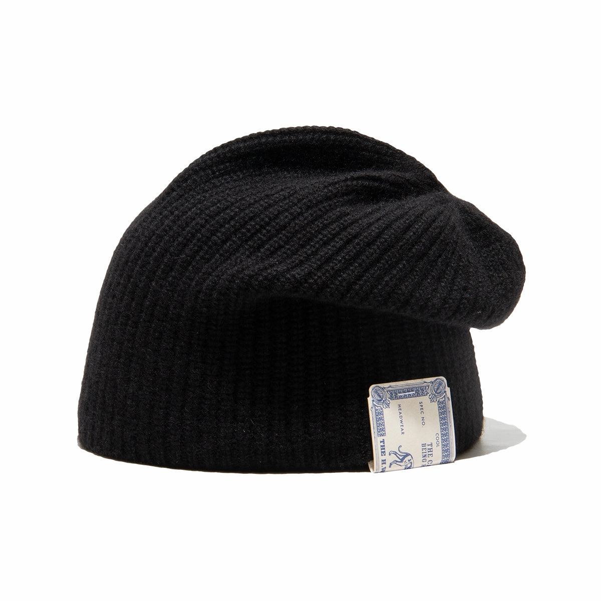 CASHMERE LOOSE KNIT CAP - Black