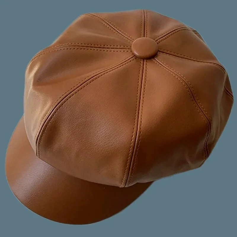Casquette Gavroche Femme en Cuir - Chic fashion-beret