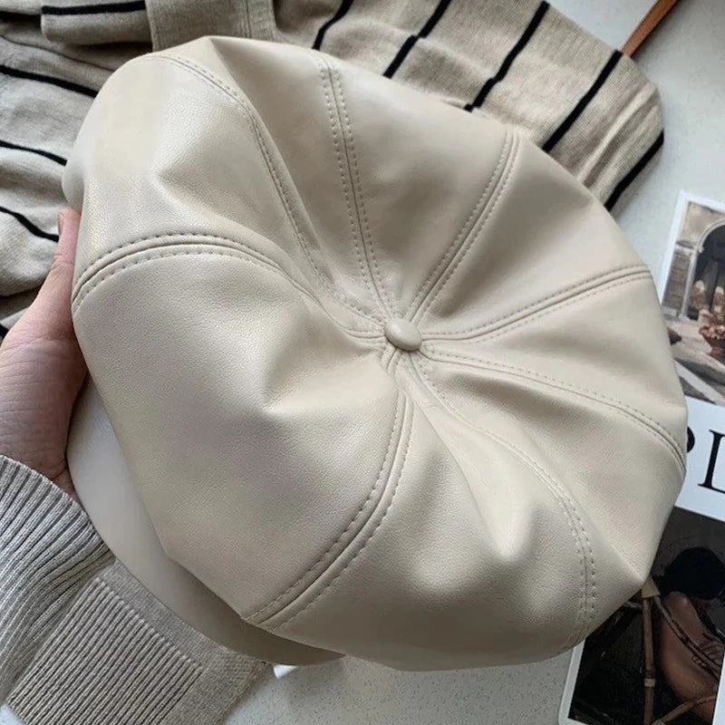Casquette Gavroche Femme en Cuir - Chic