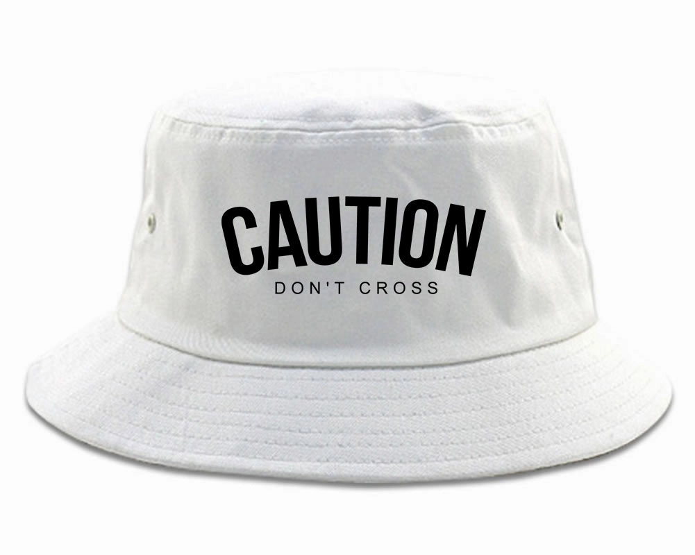 Caution Dont Cross Mens Bucket Hat