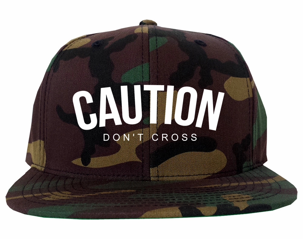 Caution Dont Cross Mens Snapback Hat