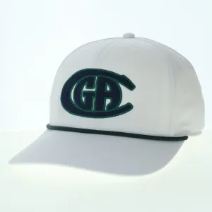 CGA Back Nine Adjustable Hat - White / Green Rope Trim casual-dad-hat