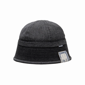 CHAMBRAY SAILOR HAT - Black spring-straw-hat