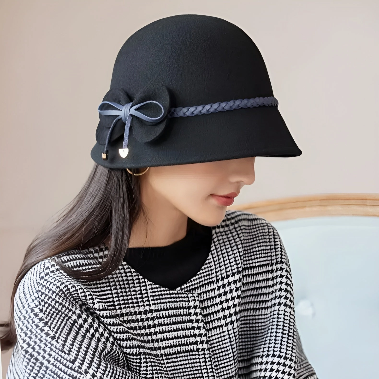 Chapeau Cloche Melon en Laine Femme - Pimpant