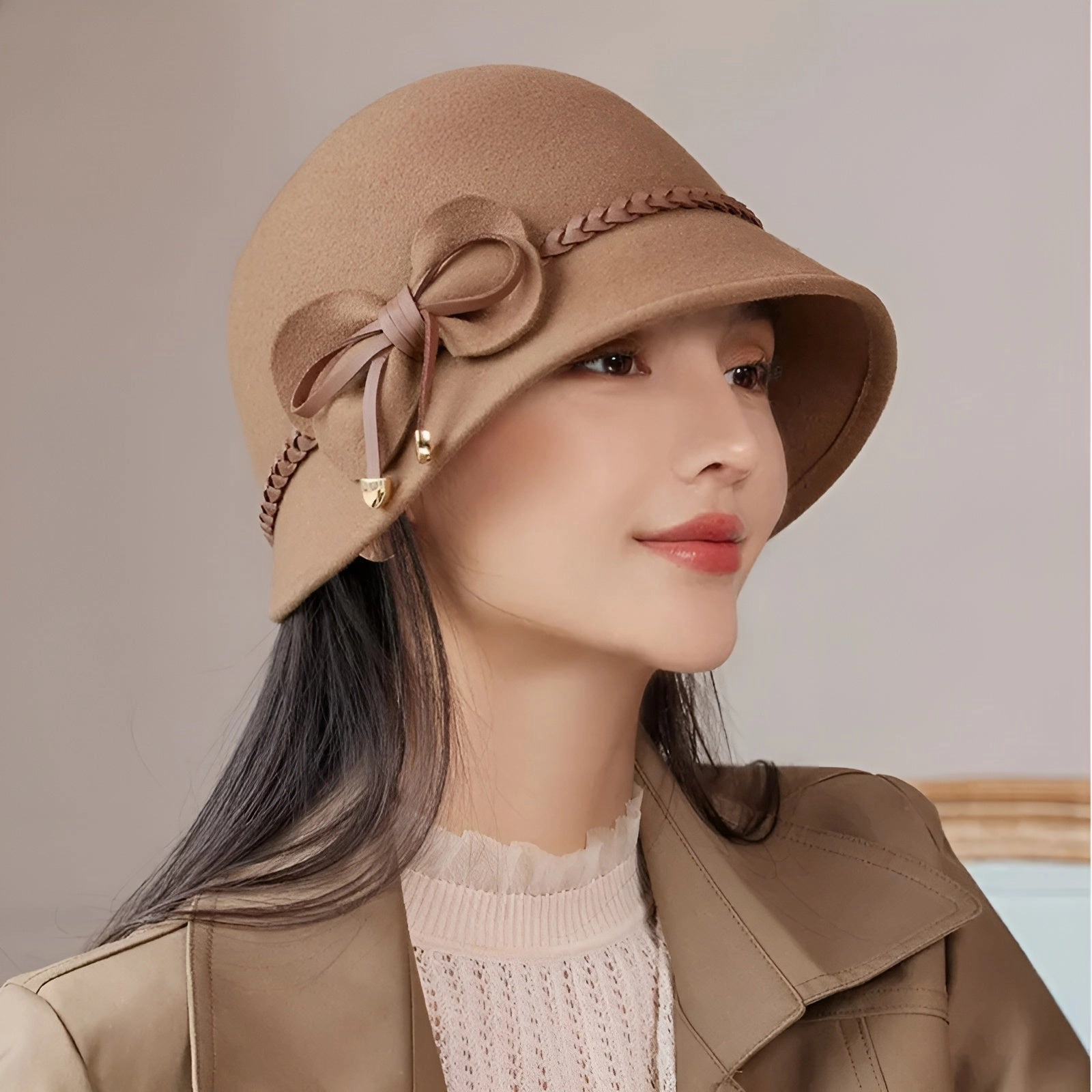 Chapeau Cloche Melon en Laine Femme - Pimpant
