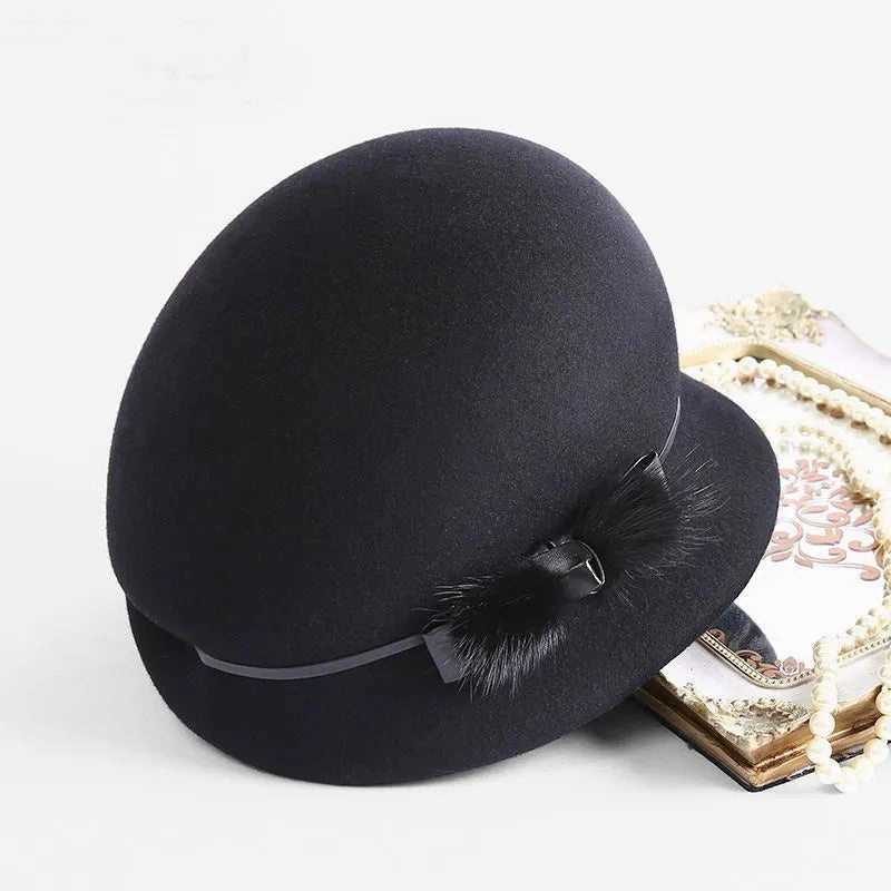 Chapeau Cloche Melon Femme 100% Laine