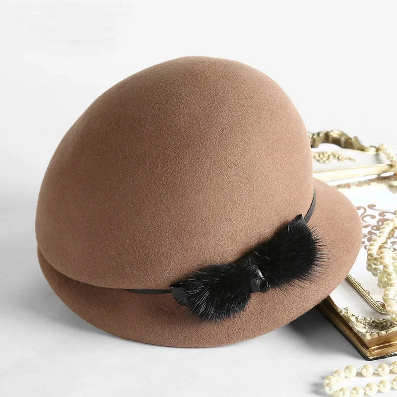 Chapeau Cloche Melon Femme 100% Laine