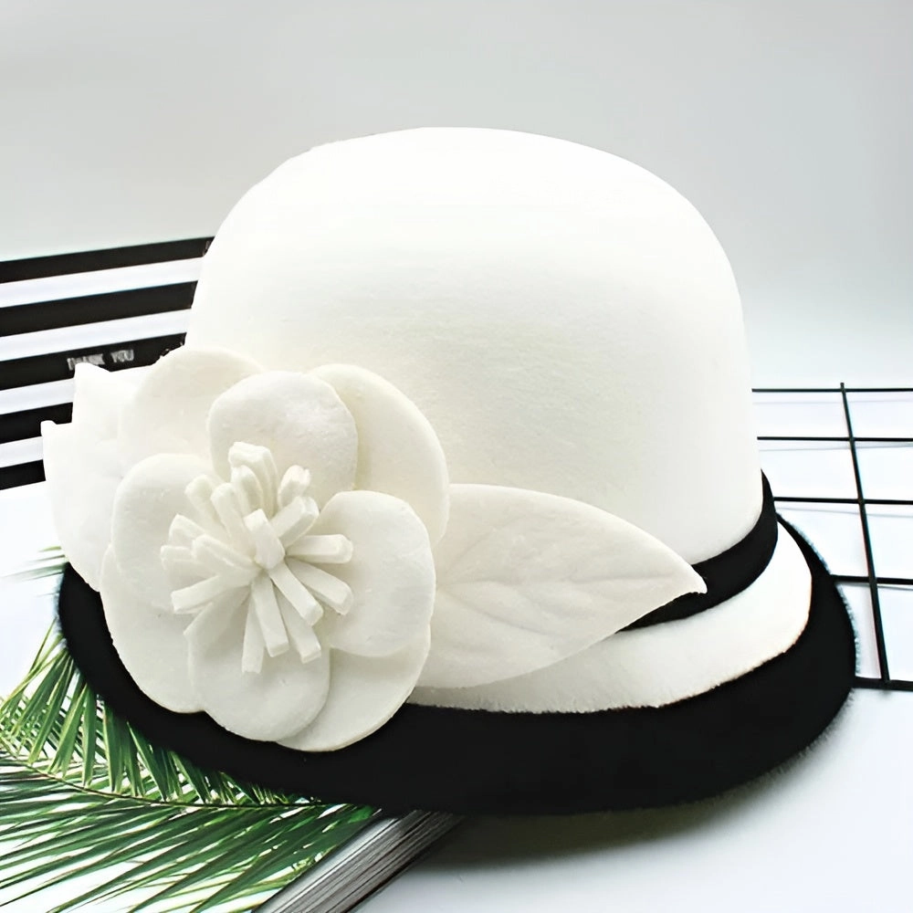 Chapeau Cloche Melon Femme Black&White