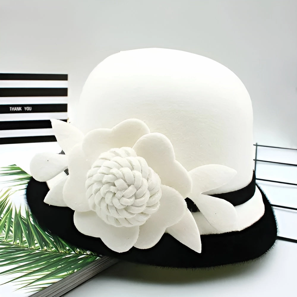 Chapeau Cloche Melon Femme Black&White