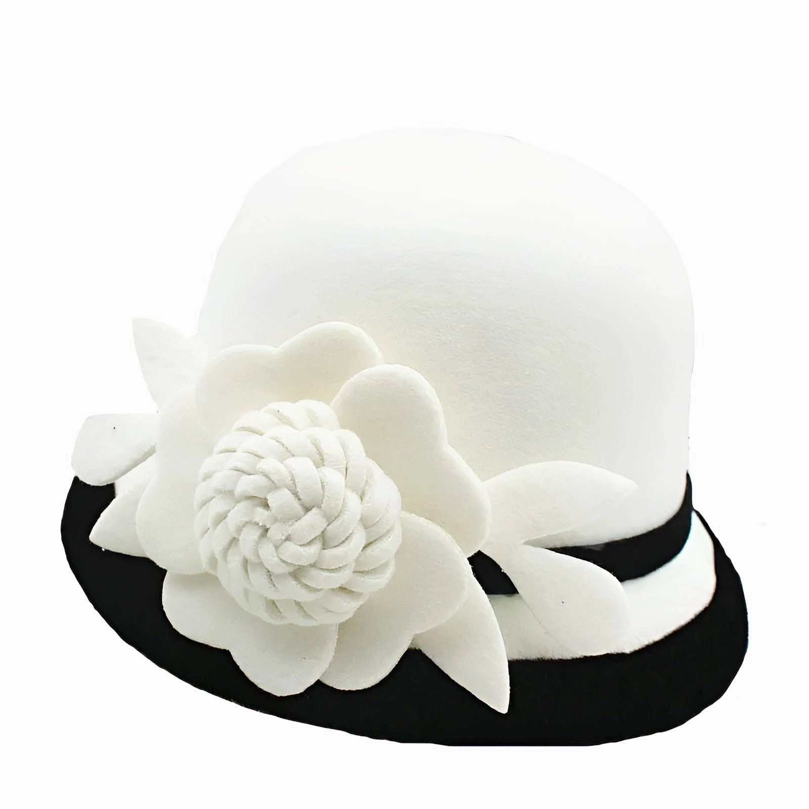 Chapeau Cloche Melon Femme Black&White