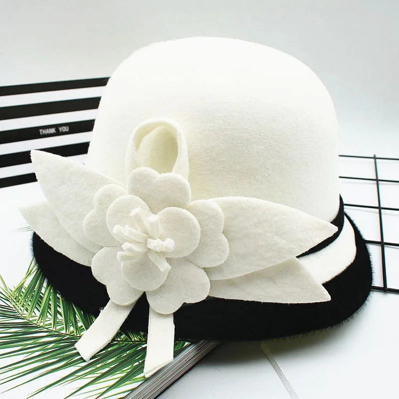 Chapeau Cloche Melon Femme Black&White spring-straw-hat