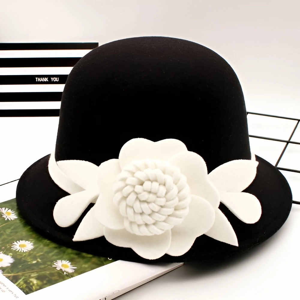 Chapeau Cloche Melon Femme Black&White