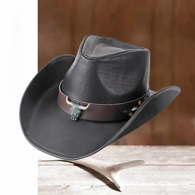 Chapeau Cowboy Vritable CUIR - FrontierFlair spring-straw-hat