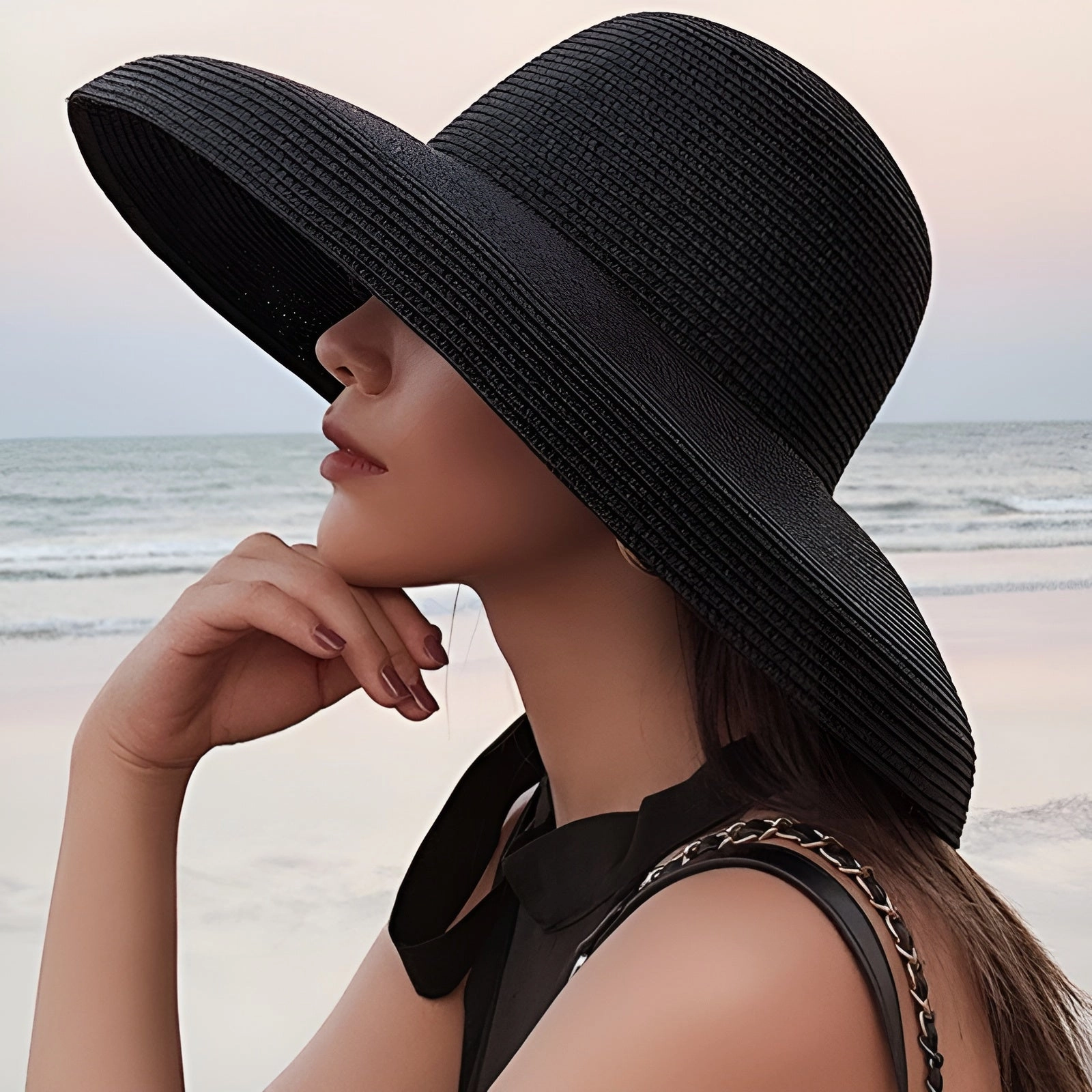 Chapeau de Paille  Large Bord C Forme Structure lance spring-straw-hat