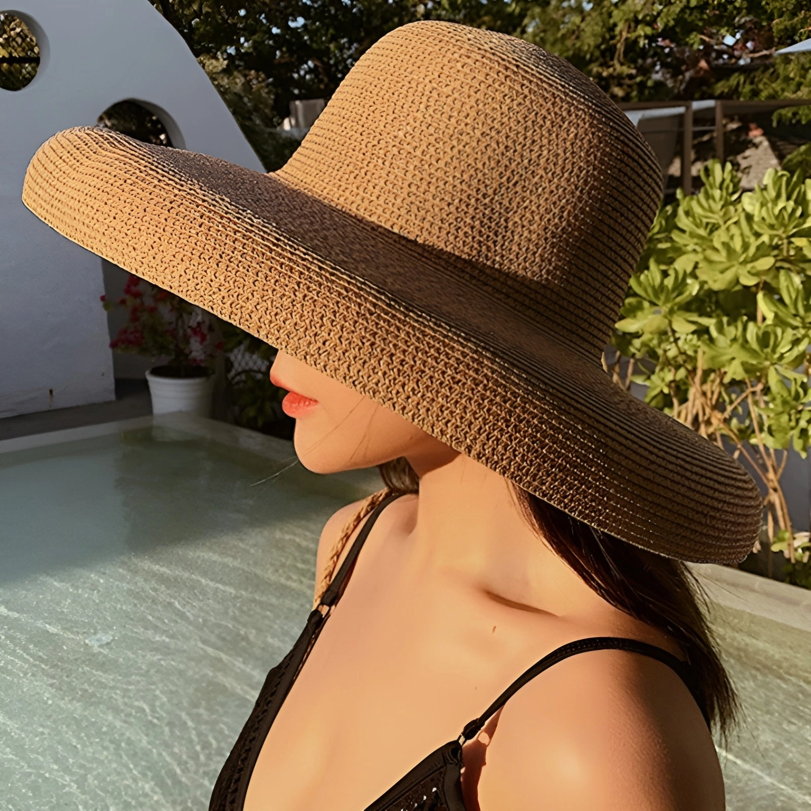 Chapeau de Paille  Large Bord C Forme Structure lance