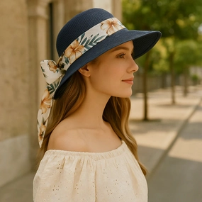 Chapeau de Paille  Larges Bords C Ruban Fleuri Tropical spring-straw-hat