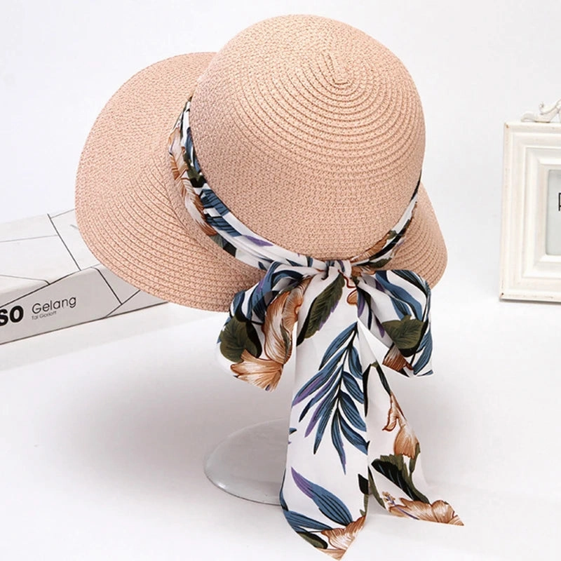 Chapeau de Paille  Larges Bords C Ruban Fleuri Tropical
