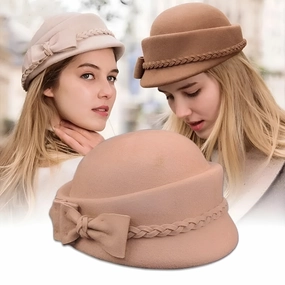 Chapeau en Laine Melon Cloche Femme - Casual spring-straw-hat