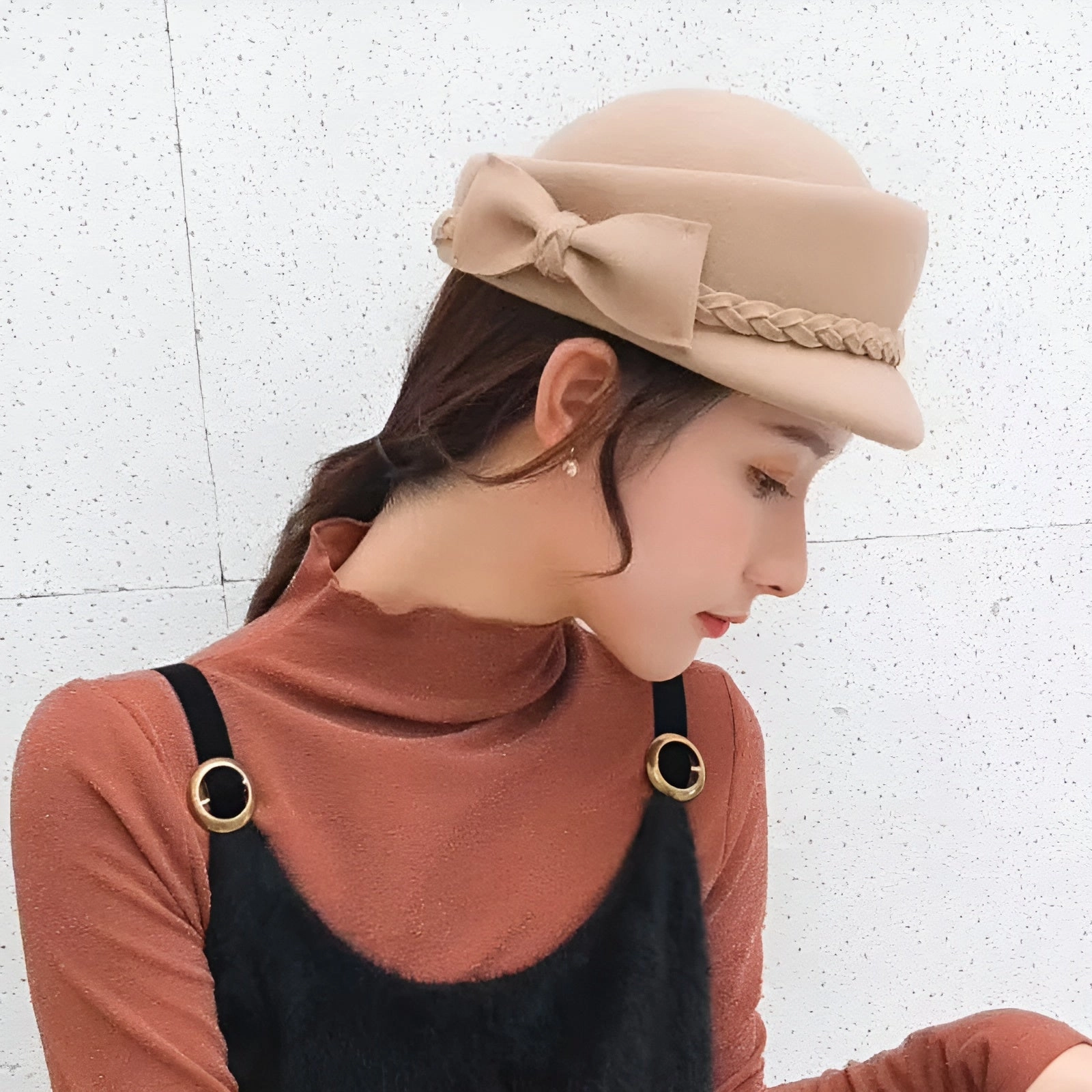 Chapeau en Laine Melon Cloche Femme - Casual
