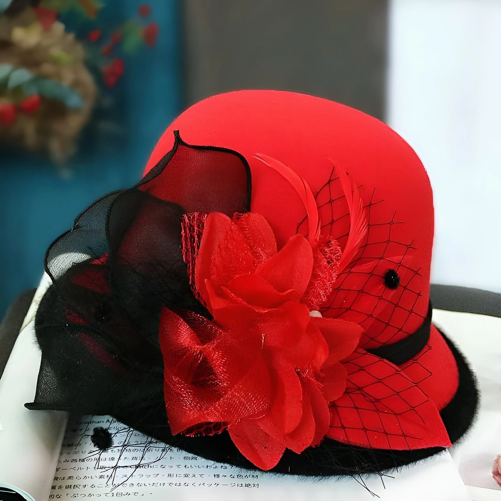 Chapeau Melon.Cloche Femme  Fleur