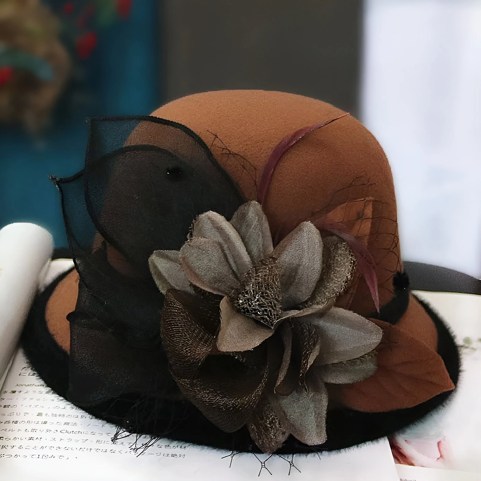 Chapeau Melon.Cloche Femme  Fleur