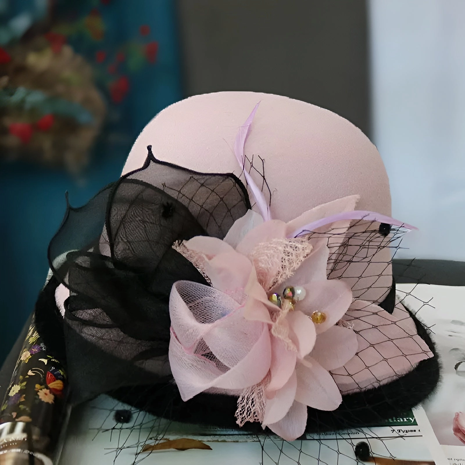 Chapeau Melon.Cloche Femme  Fleur
