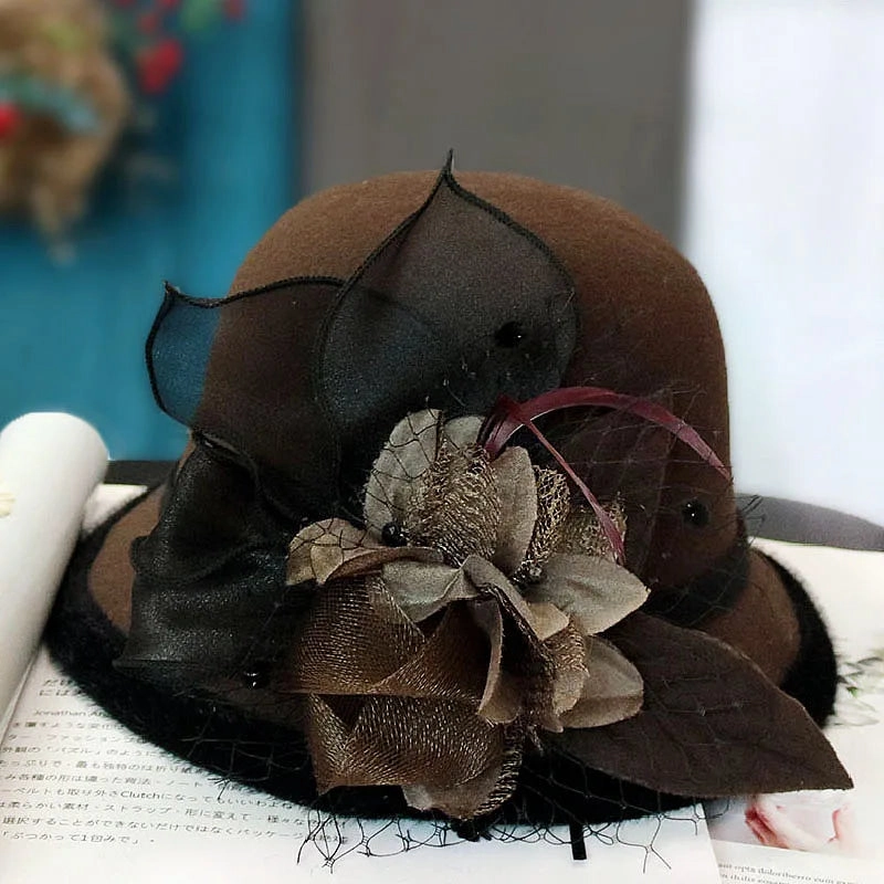 Chapeau Melon.Cloche Femme  Fleur