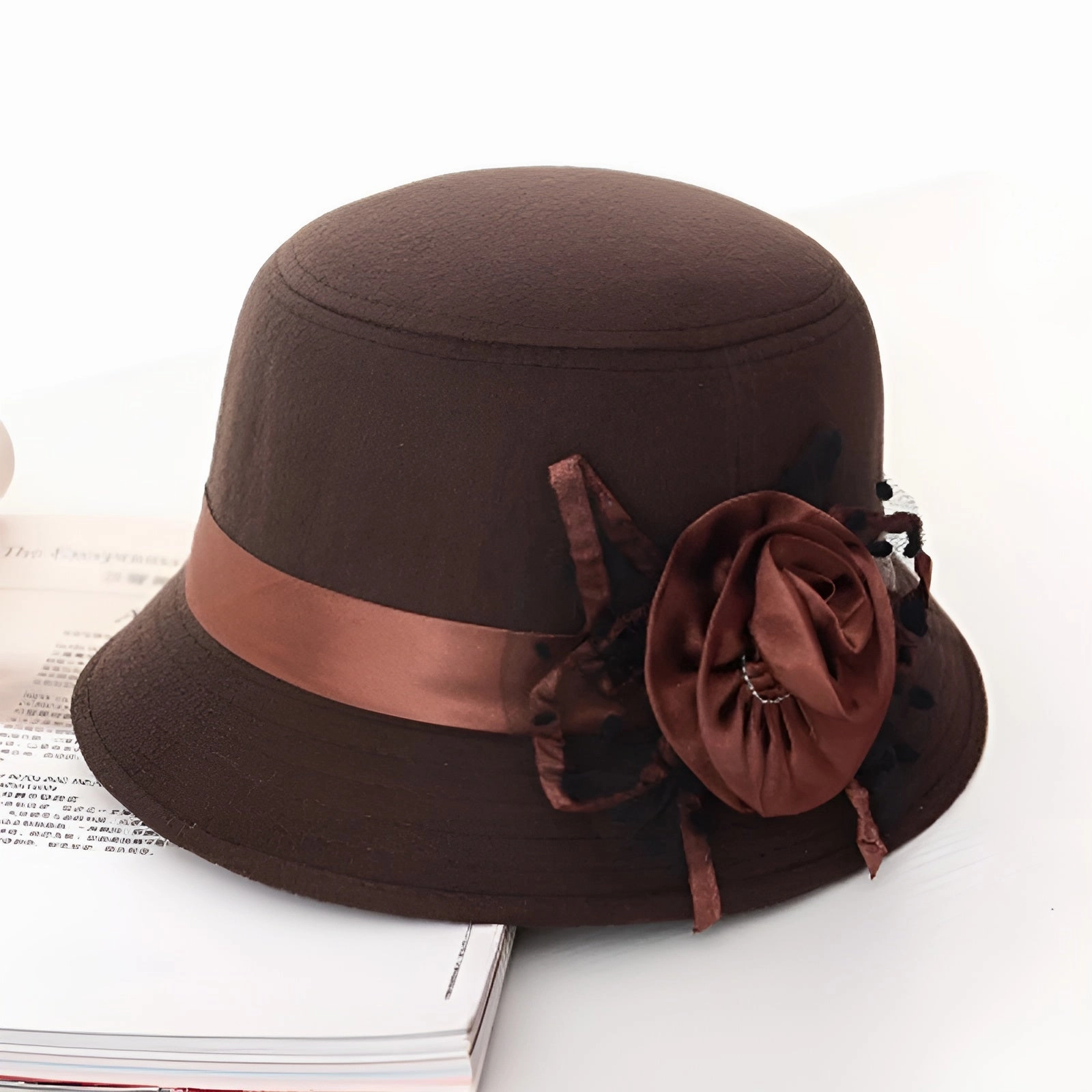 Chapeau Melon Cloche Femme Fleur