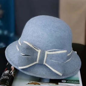 Chapeau Melon Cloche Femme Noeud Hiver spring-straw-hat