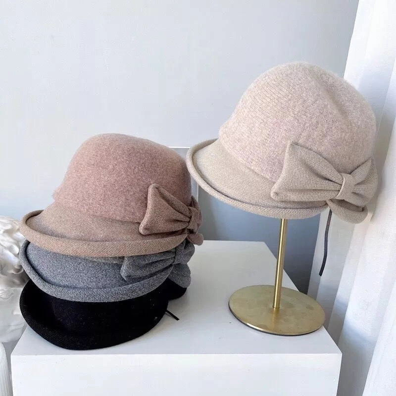 Chapeau Melon Cloche Femme pais Hiver