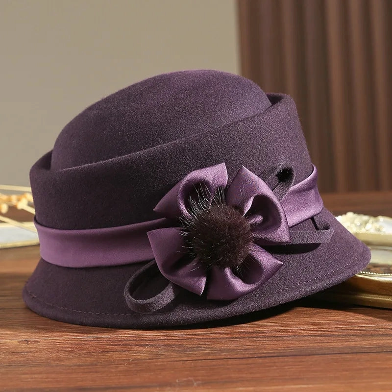 Chapeau Melon Cloche Femme pais Noeud