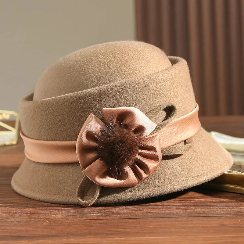 Chapeau Melon Cloche Femme pais Noeud