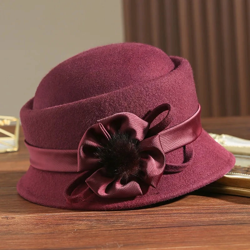 Chapeau Melon Cloche Femme pais Noeud